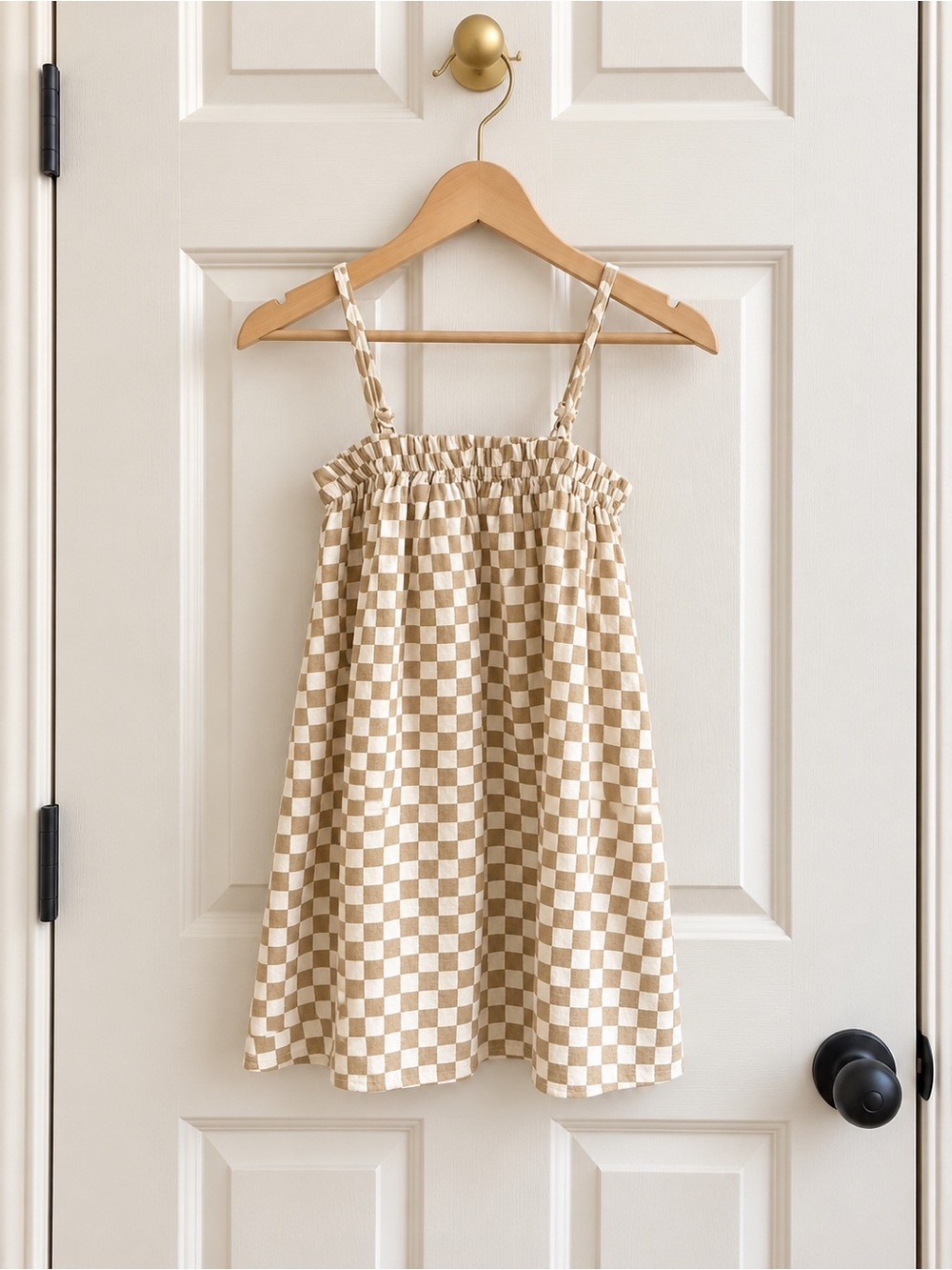 Rylee + Cru Girls Checkered Linen Blend Sundress NWT Size 6/7